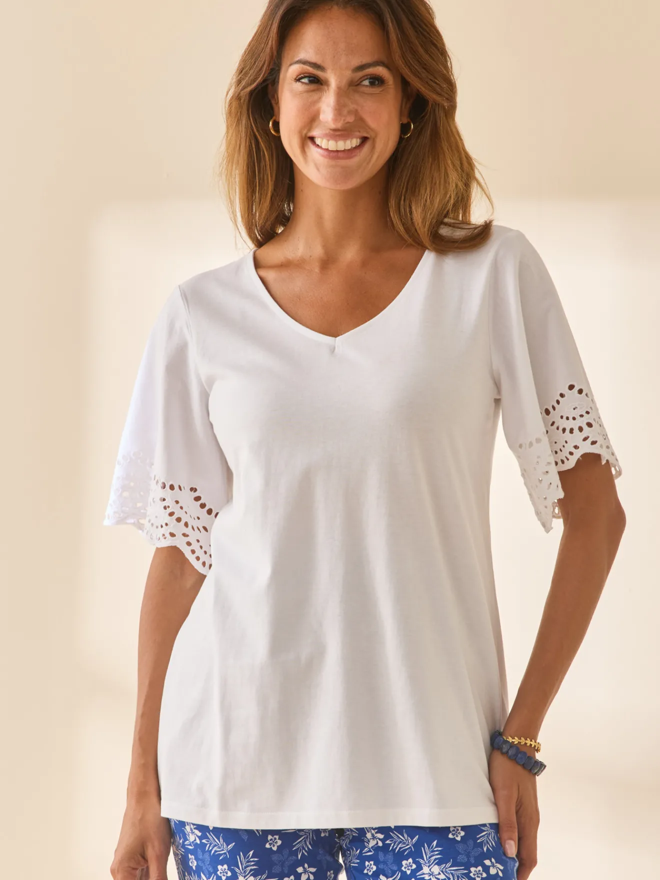 Outlet Tee-shirt manches papillon Femme T-Shirt