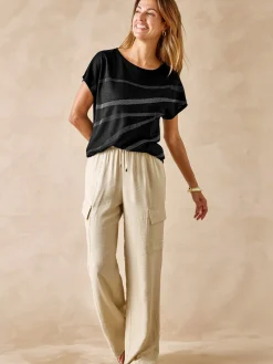 Outlet Tee-shirt manches T détails strass Femme T-Shirt