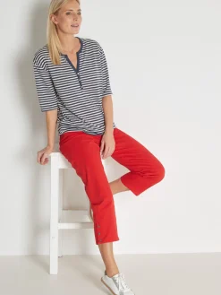 Sale Tee-shirt marinière avec lin Femme T-Shirt