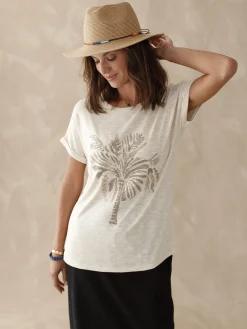 Sale Tee-shirt motif palmier Femme T-Shirt
