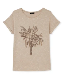 Sale Tee-shirt motif palmier Femme T-Shirt
