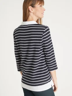 Clearance Tee-shirt rayé effet 2 en 1 Femme Tunique|T-Shirt