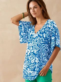 Best Tee-shirt V smocks au dos Femme T-Shirt