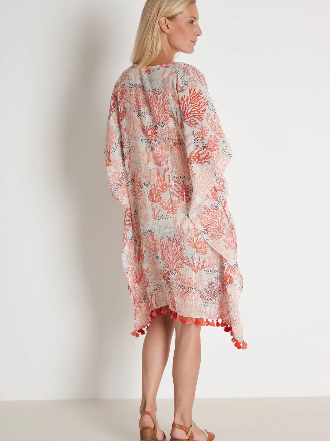 New Tunique ample en voile à pompons Femme Tunique|Chemisier, Blouse