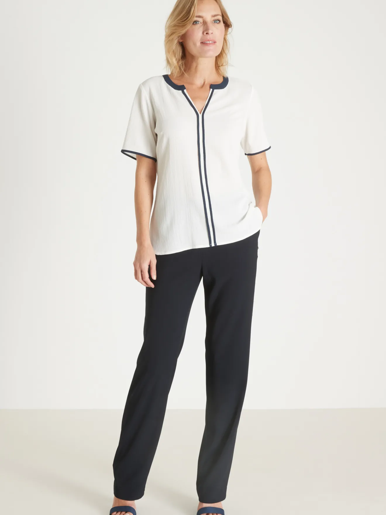 Best Tunique bicolore manches courtes Femme Tunique|Chemisier, Blouse