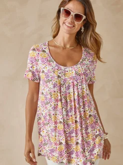 New Tunique en maille avec plis d'aisance Femme Tunique|T-Shirt