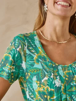 New Tunique en maille avec plis d'aisance Femme Tunique|T-Shirt