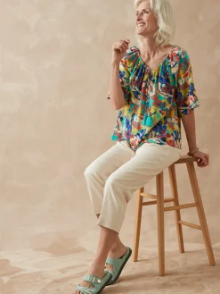 Clearance Tunique fluide manches au coude Femme Chemisier, Blouse