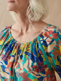 Clearance Tunique fluide manches au coude Femme Chemisier, Blouse