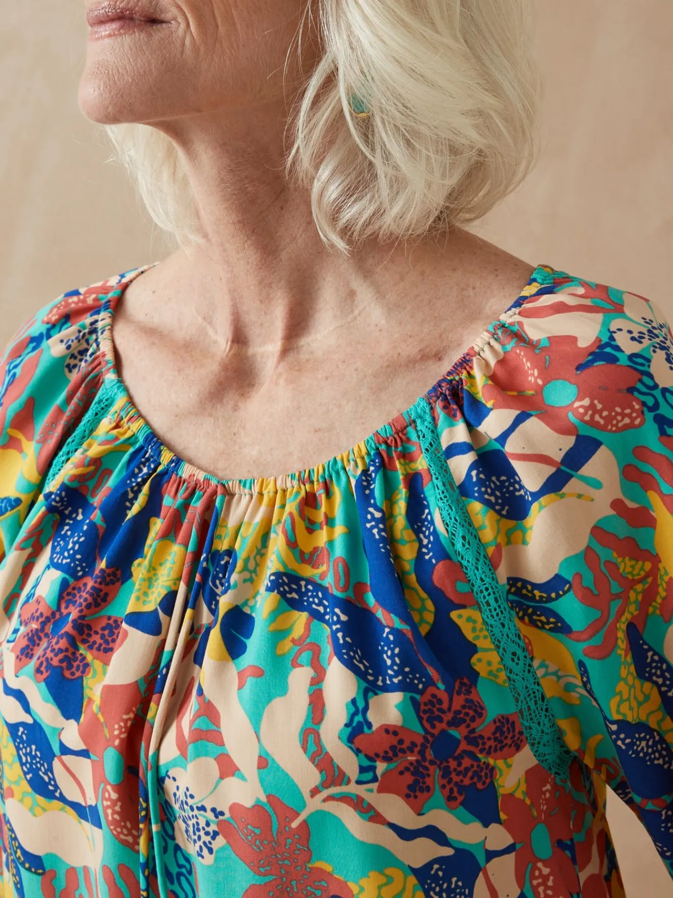 Clearance Tunique fluide manches au coude Femme Chemisier, Blouse