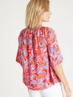 Sale Tunique fluide manches au coude Femme Chemisier, Blouse