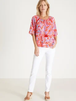 Sale Tunique fluide manches au coude Femme Chemisier, Blouse