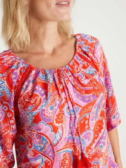 Sale Tunique fluide manches au coude Femme Chemisier, Blouse