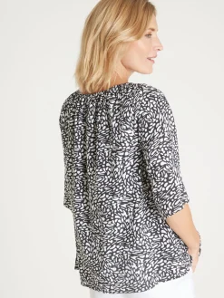 Best Tunique fluide manches au coude Femme Chemisier, Blouse