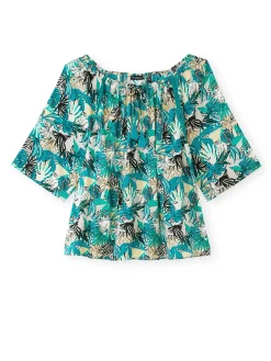 New Tunique fluide manches au coude Femme Chemisier, Blouse