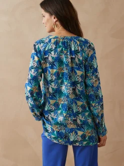 Sale Tunique longue entièrement boutonnée Femme Chemisier, Blouse|Tunique