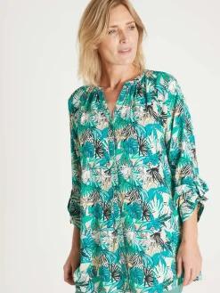 Discount Tunique longue entièrement boutonnée Femme Tunique|Chemisier, Blouse