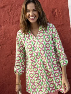 Outlet Tunique longue entièrement boutonnée Femme Tunique|Chemisier, Blouse