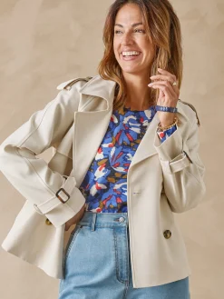 Veste courte style trench Femme Manteau, Parka|Veste, Blazer