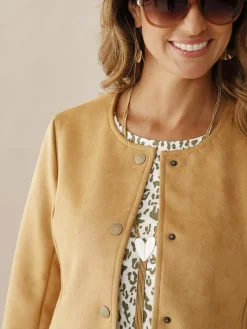 Hot Veste en suédine Femme Veste, Blazer