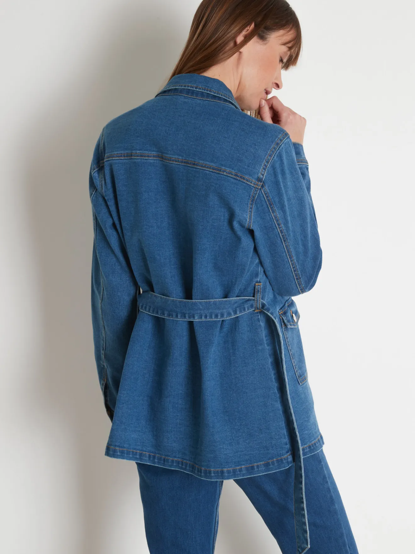 New Veste saharienne en denim Femme Veste, Blazer