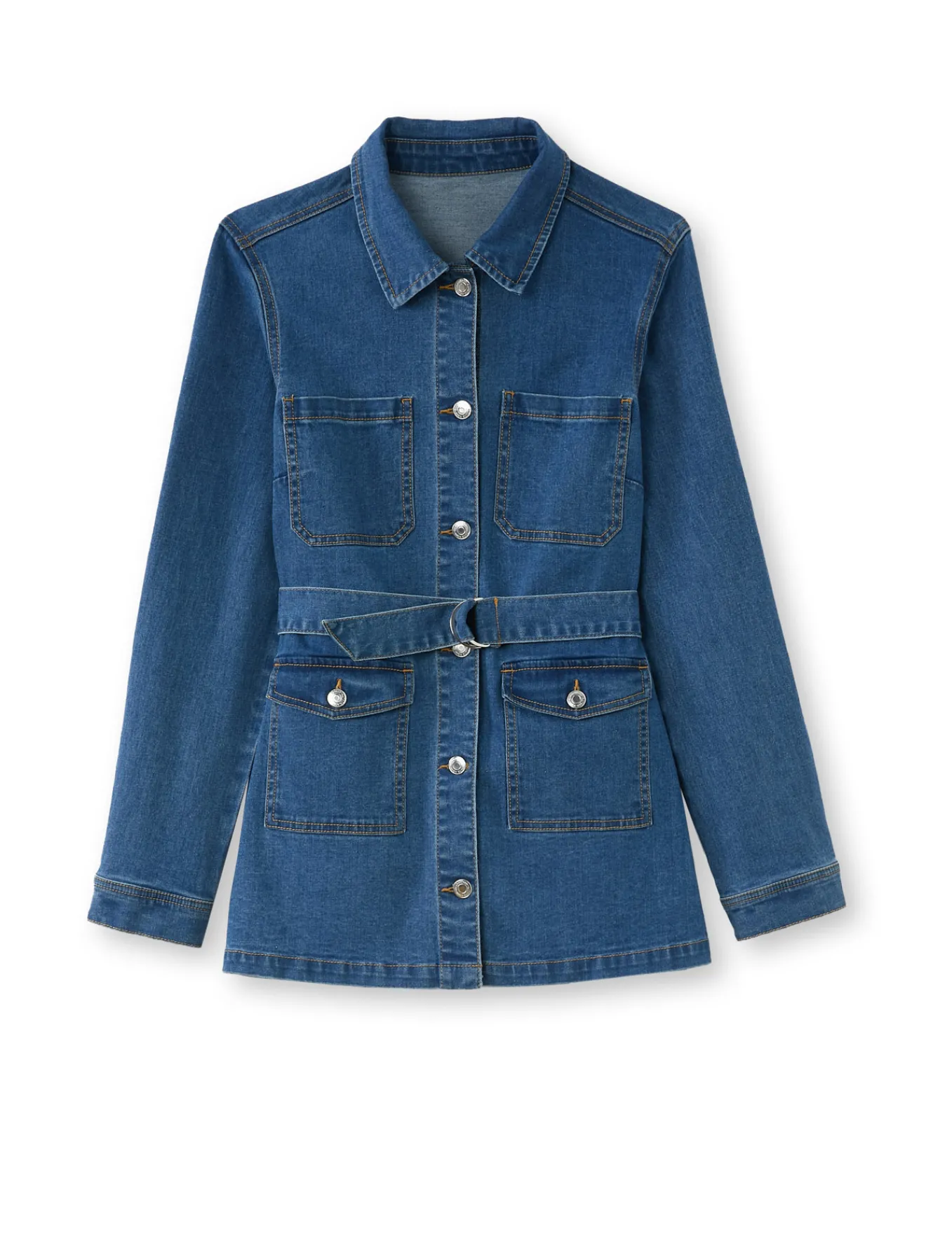 New Veste saharienne en denim Femme Veste, Blazer