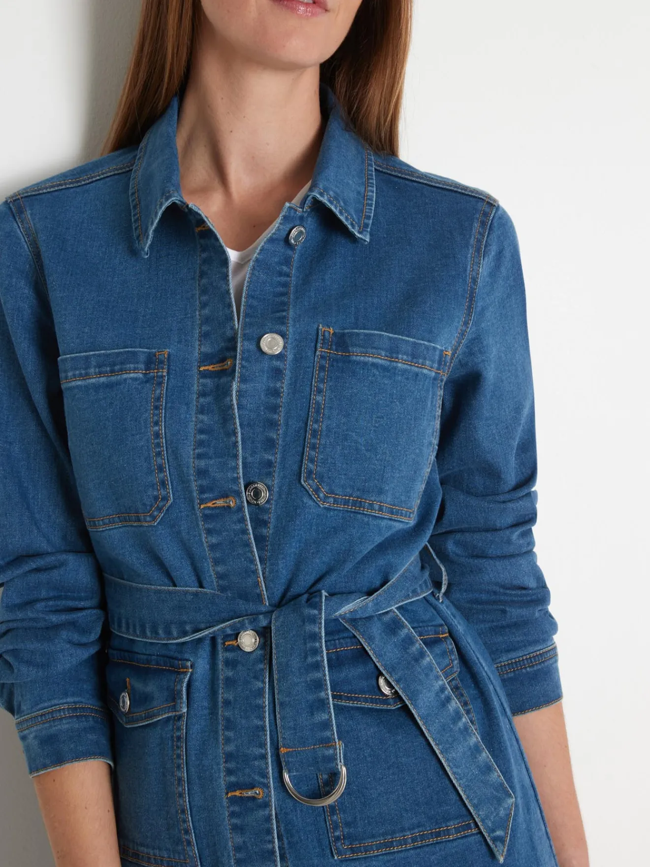 New Veste saharienne en denim Femme Veste, Blazer